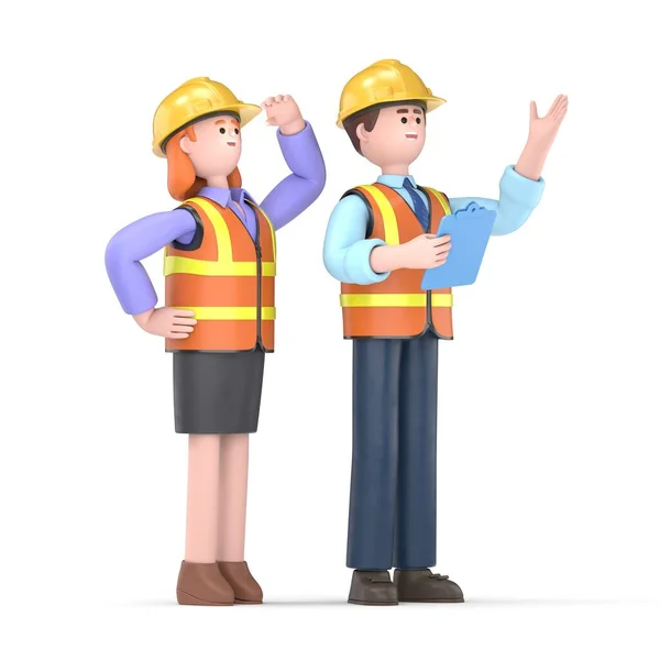 Representación Ilustración Del Trabajador Construcción — Foto de Stock