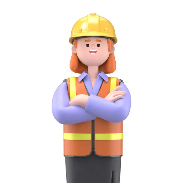 Illustration Construction Worker Safety Vest Helmet — Stock Photo, Image