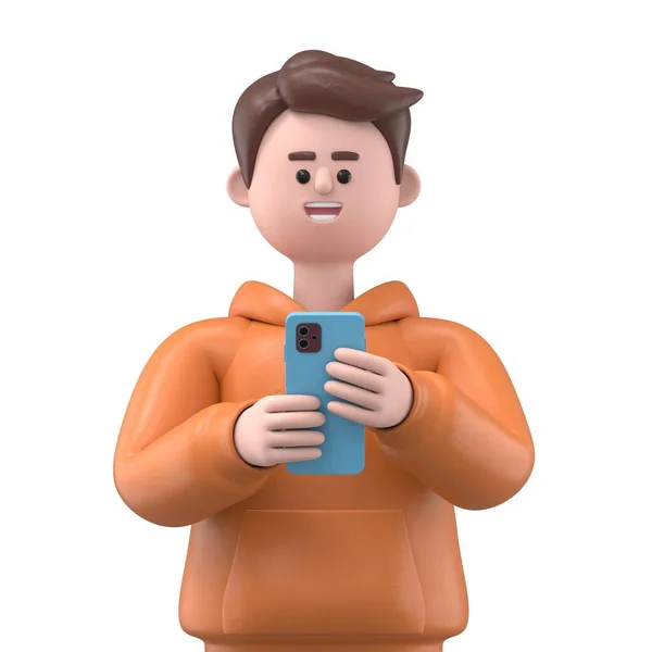 Teenager Phone Rendering — Stock Photo, Image