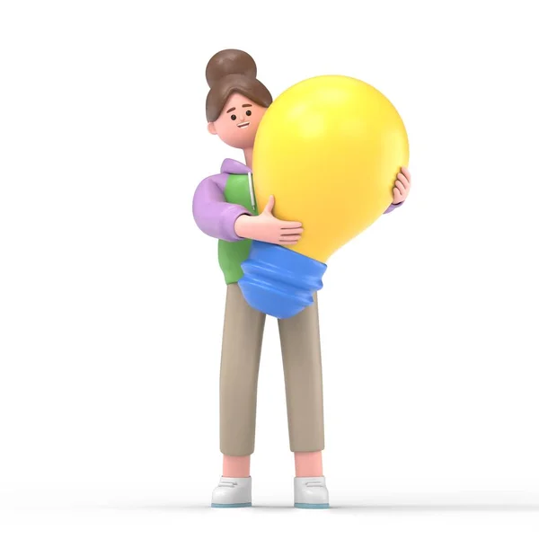 Ilustração Homem Com Grande Balão Coração Feliz Dia Dos Namorados — Fotografia de Stock