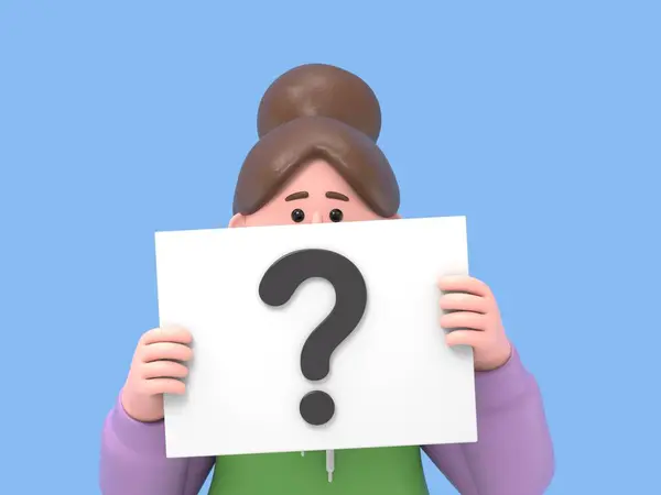person holding question mark