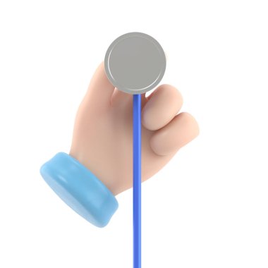 Çizgi film Jest Simgesi Mockup.İnsanlar çeşitli jestler yapar. Jest ikonu. Çeşitli aletlerle insan eli. Beyaz arkaplanda 3B görüntüleme.