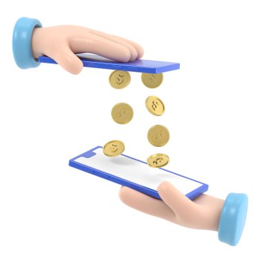 Çizgi film Jest Simgesi Mockup.İnsanlar çeşitli jestler yapar. Jest ikonu. Çeşitli aletlerle insan eli. Beyaz arkaplanda 3B görüntüleme.