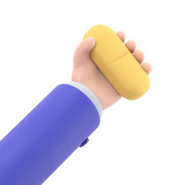 3 boyutlu görüntüleme. Doktor ya da eczacı çizgi filmdeki eller büyük mavi hapları tutuyor. Tıbbi ikon, sağlık hizmeti illüstrasyonu. Eczacılık klip sanatı. Saydam arkaplan içeren PNG dosyalarını gönderir.