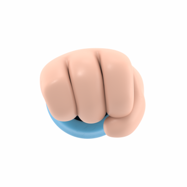 Çizgi film Jest Simgesi Mockup.Trength simgesi. Çizgi film karakteri el hareketi. Şeffaf arkaplan içeren PNG dosyalarını destekler.