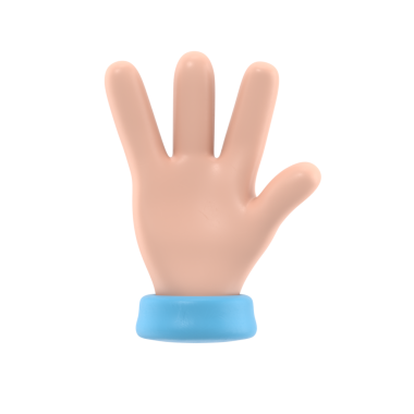 Çizgi film Jest Simgesi Mockup.Beş parmağı göstererek açılır, selamlama olarak uzatılır. Şeffaf arkaplan içeren PNG dosyalarını destekler.