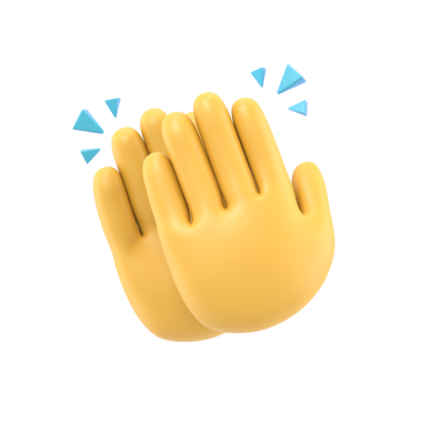 Çizgi film Jest Simgesi Mockup.Çizgi film karakteri el çırpıyor ya da yüksek sesle alkışlıyor. Şeffaf arkaplan içeren PNG dosyalarını destekler.