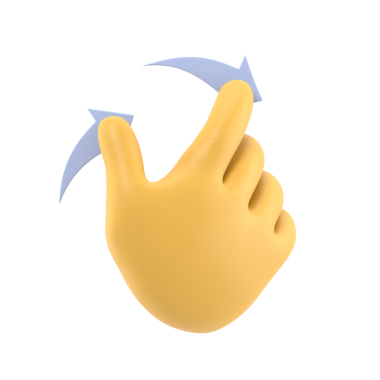 Çizgi film Hareketi Simgesi Mockup.Dokunmatik ekran hareket çizgisi simgeleri .3D iki el Sağ Çizgi film karakteri elini kaydır. Şeffaf arkaplan içeren PNG dosyalarını destekler.