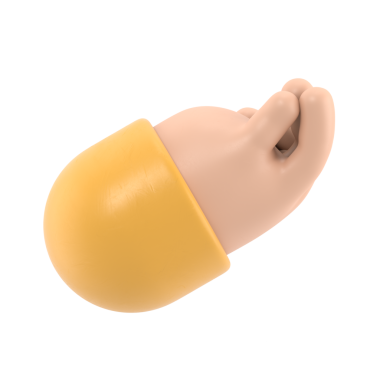 Çizgi film Jest Simgesi Mockup.İtalyan sağ el hareketini kapat, şeffaf arkaplan PNG dosyalarını destekler.