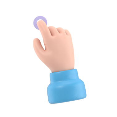 Çizgi film Jest Simgesi Mockup.3D çizim eli Dokun Düğme Çizgi Film karakteri eli. Şeffaf arkaplan içeren PNG dosyalarını destekler.