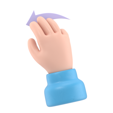 Çizgi film Hareketi Simgesi Mockup.Dokunmatik ekran çizgisi simgeleri. 3 boyutlu illüstrasyon. Üç el Sol Çizgi film karakteri elini kaydır. Şeffaf arkaplan içeren PNG dosyalarını destekler.