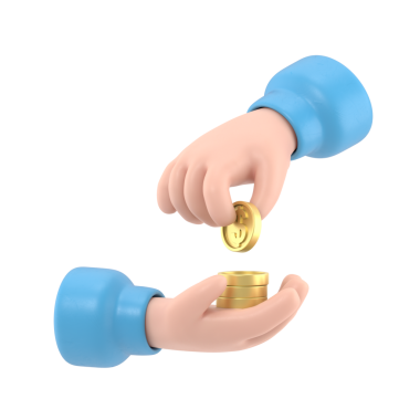 Çizgi film Jest Simgesi Mockup.3d Simge Siyah El Bozuklukları Veriyor. Para kavramı, altın sikkeler tasarım unsuru, şeffaf arkaplan PNG dosyalarını destekler.