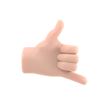 El hareketlerinin çizgi filmi Simgesi Mockup.3D illüstrasyonunda PNG dosyalarında şeffaf arkaplan ve el hareketleri numaraları içeren altı numarayı gösterir.