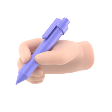 Çizgi film Jest Simgesi Mockup.El kalem tutar. 3B biçiminde bir ofis öznesine sahip bir el, şeffaf arkaplan ile PNG dosyalarını destekler.