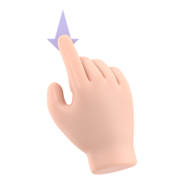 Çizgi film Hareketi Simgesi Mockup.Dokunmatik ekran çizgisi simgeleri. 3 boyutlu illüstrasyon el Dokun Tuş Tuşu Çizgi film karakterinin elini aşağı indir. Şeffaf arkaplan içeren PNG dosyalarını destekler.