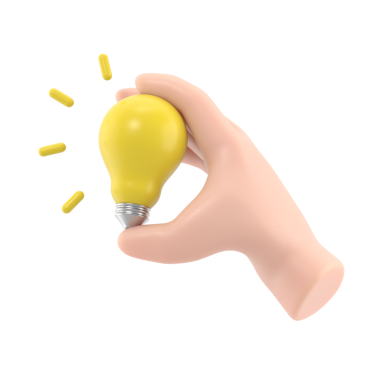 Çizgi film Jest Simgesi Mockup.3d simgesi elinde ampul jesti. karikatür harika fikir konsepti, şeffaf arkaplan PNG dosyalarını destekler.