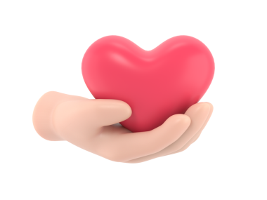 Cartoon Gesture Icon Mockup.3d simgesi elinde. Sosyal medya için bağışın, sevginin veya hayırseverliğin gerçekçi bir gösterimi, şeffaf arkaplan içeren PNG dosyalarını destekler.