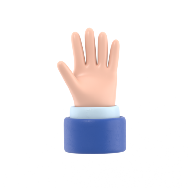 Çizgi film Jest Simgesi Mockup.Beş parmağı göstererek açılır, selamlama olarak uzatılır. Şeffaf arkaplan içeren PNG dosyalarını destekler.