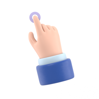 Çizgi film Jest Simgesi Mockup.3D çizim eli Dokun Düğme Çizgi Film karakteri eli. Şeffaf arkaplan içeren PNG dosyalarını destekler.