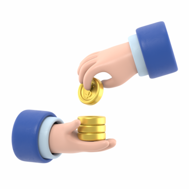 Çizgi film Jest Simgesi Mockup.3d Simge Siyah El Bozuklukları Veriyor. Para kavramı, altın sikkeler tasarım unsuru, şeffaf arkaplan PNG dosyalarını destekler.