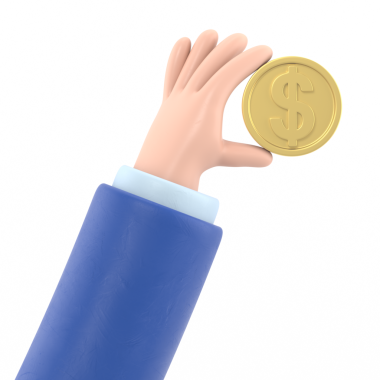 Şeffaf arkaplan, altınla birlikte 33D Icon el. Para konsepti, parlayan altın para tasarım unsuru, şeffaf arkaplan PNG dosyalarını destekler.