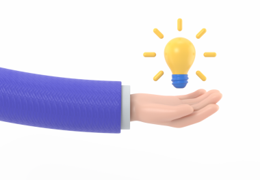 Şeffaf arkaplan, ampul tutan 33D simge el. karikatür harika fikir konsepti, şeffaf arkaplan PNG dosyalarını destekler.