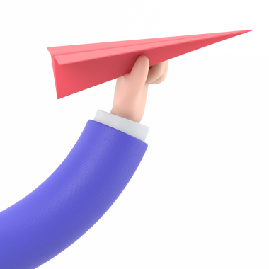 Şeffaf arkaplan modeli. Kağıttan uçak iş adamının elinde. Hedefe doğru ilerleyin. Yaratıcı hayal gücü. Şeffaf arkaplan içeren PNG dosyalarını destekler.