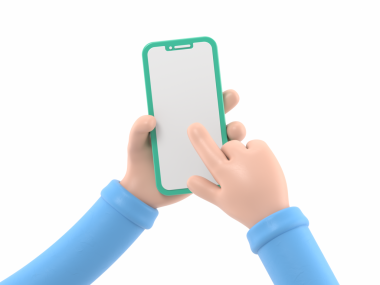 Şeffaf arka planlar, akıllı telefona dokunan 33D model siyah derili el. cep telefonu kullanımının çizgi film simgesi veya maketi, şeffaf arkaplanı olan PNG dosyalarını destekler.