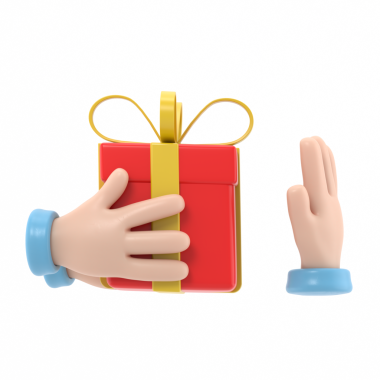 Hediyenin reddi. Yozlaşma yok. Teklifi reddediyorum. Elinde kurdeleli bir hediye kutusu tutan adam. Jest teklifi reddediyor. Şeffaf arkaplan içeren PNG dosyalarını destekler.