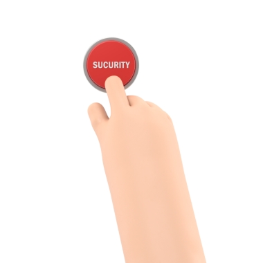 Güvenlik düğmesi. El ile kırmızı düğmeye bas. Parmağını it. 3D düz tasarım. Aksiyon başlıyor, konsept. Sos simgesi. Saydam arkaplan içeren PNG dosyalarını gönderir.