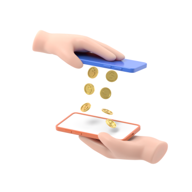 Mobile payment money transfer flat 3d isometry isometric financial transaction concept web 3d illustration. Coin drop raining from one smart phone to another. Creative people collection. clipart
