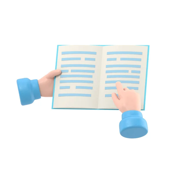 stock image Cartoon Gesture Icon Mockup.Open book in hands,reading,education,Supports PNG files with transparent backgrounds.