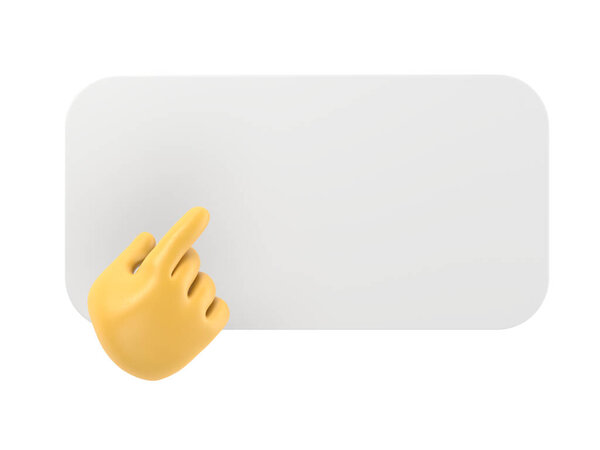 Гибкий ручной персонаж мультфильма бизнесмен указывая пальцем на пустой макет баннера, показывает на борту, плакат или сообщение. Забавный клип art.Supply G с прозрачной подложкой.