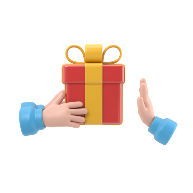 Hediyenin reddi. Yozlaşma yok. Teklifi reddediyorum. Elinde kurdeleli bir hediye kutusu tutan adam. Jest teklifi reddediyor. Şeffaf arkaplan içeren PNG dosyalarını destekler.