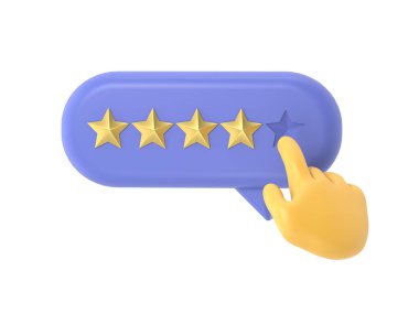Kullanıcı eli anket formunu işaret ediyor ve sarı yıldızı seçiyor. Beş yıldızlı müşteri değerlendirmesi. Çevrimiçi geribildirim, şeffaf arkaplan içeren PNG dosyalarını destekler.