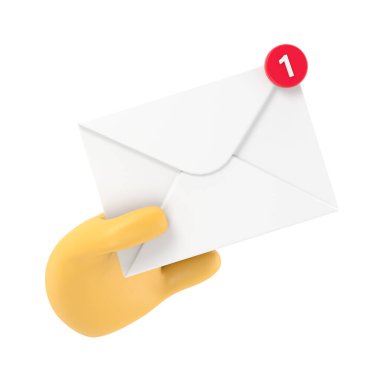 Mesaj konsepti alındı. Yeni, e-posta gelen mesaj, SMS. Posta servisi. Elde zarf. Posta geldi. Şeffaf arkaplan içeren PNG dosyalarını destekler.