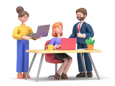 Finansal danışmanlık konsepti. Web afişi, bilgi grafikleri, kahraman resimleri için kullanılabilir. Düz izometrik 3D illüstrasyon beyaz arkaplanda izole edildi.