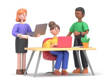 Finansal danışmanlık konsepti. Web afişi, bilgi grafikleri, kahraman resimleri için kullanılabilir. Düz izometrik 3D illüstrasyon beyaz arkaplanda izole edildi.