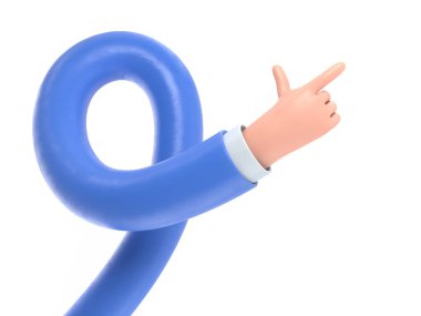 Şeffaf arkaplan modeli. Çizgi film karakteri el hareketi. Saydam arkaplanı olan PNG dosyalarını destekler. Uzun silah kavramı.