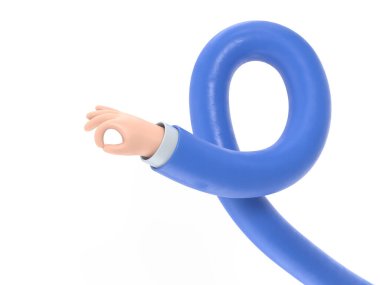 Şeffaf arkaplan modeli. Çizgi film karakteri iş adamı elleri çeşitli jestler yaptı: Tamam. Saydam arkaplanı olan PNG dosyalarını destekler. Uzun silah kavramı.