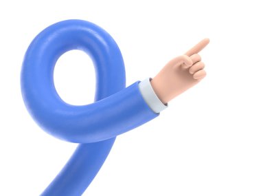 Şeffaf arkaplan modeli. Çizgi film karakteri el hareketi. Saydam arkaplanı olan PNG dosyalarını destekler. Uzun silah kavramı.