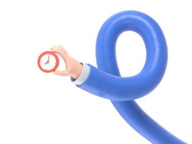 Şeffaf arkaplan modeli. Kronometre ile karikatür el. PNG dosyalarını şeffaf arkaplanlara aktarır. Uzun silah kavramı..