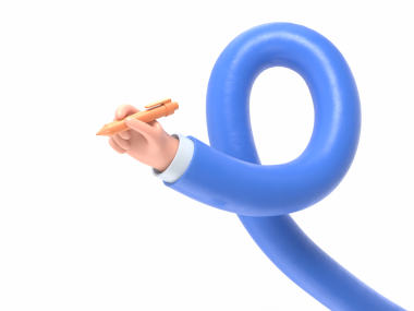 Şeffaf arkaplan modeli. El bir kalem tutar. 3D tarzı bir ofis öznesine sahip bir el şeffaf arkaplan içeren PNG dosyalarını destekler..