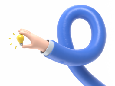 Şeffaf arkaplan modeli. 3D simge elinde ampul jesti. Karikatür fikri harika, PNG dosyalarını şeffaf arkaplan ile destekliyor..