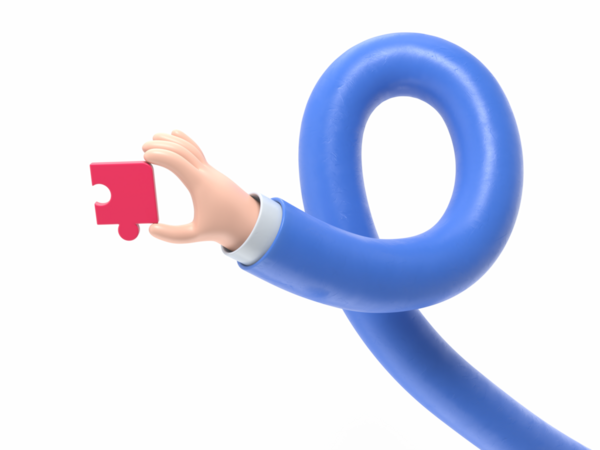 Şeffaf arkaplan modeli. Dört parçadan oluşan beyaz bulmacalı iş birliği birliği. PNG dosyalarını şeffaf arkaplanlara uyarlar. Uzun silah kavramı.