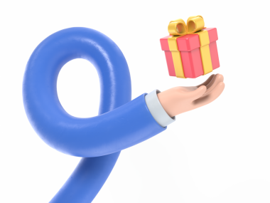 Şeffaf arkaplan modeli. Üç boyutlu bir ikon hediye. karikatür kolu PNG dosyalarını şeffaf arkaplan ile destekler. Uzun silah kavramı.