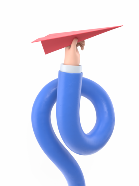 Şeffaf arkaplan modeli. Kağıttan uçak iş adamının elinde. Hedefe doğru ilerleyin. Yaratıcı hayal gücü. Saydam arkaplanı olan PNG dosyalarını destekler. Uzun silah kavramı.