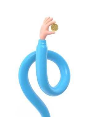 Altın paralı el. 3d oluşturma