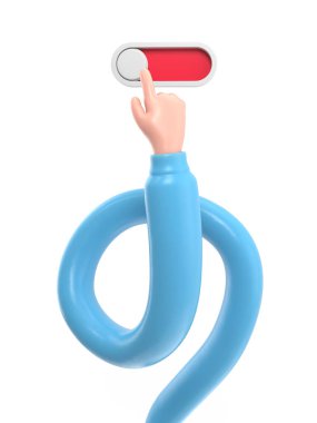 Şeffaf arkaplan, akıllı telefona dokunan 33D model el. cep telefonu kullanımının karikatür simgesi veya maketi, şeffaf arkaplanı olan PNG dosyalarını destekler..