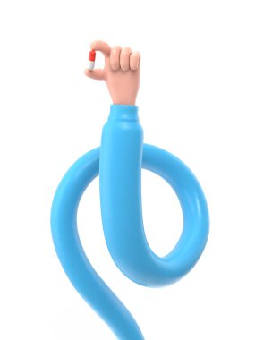 Mavi eldivenli 3D çizgi film mavi eli.